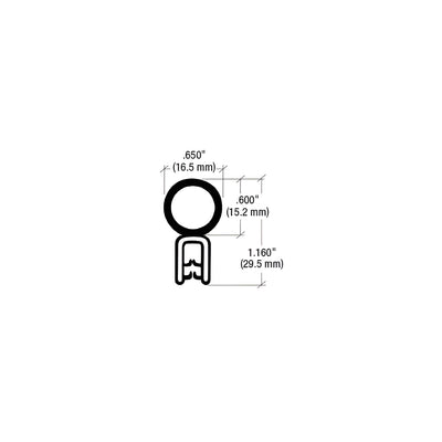 CRL Black Vertical Bulb Trim Seal®