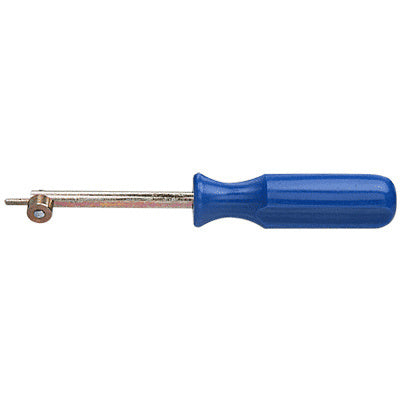 A steel CRL self-sealing weatherstrip locking tool with a blue handle shown against a white background.