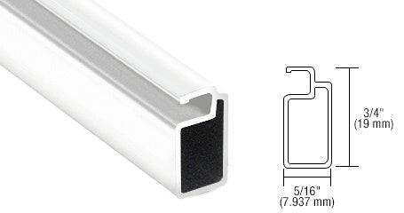 A white extruded screen frame profile shown with a technical cross-section diagram indicating 3/4 inch height and 5/16 inch width.
