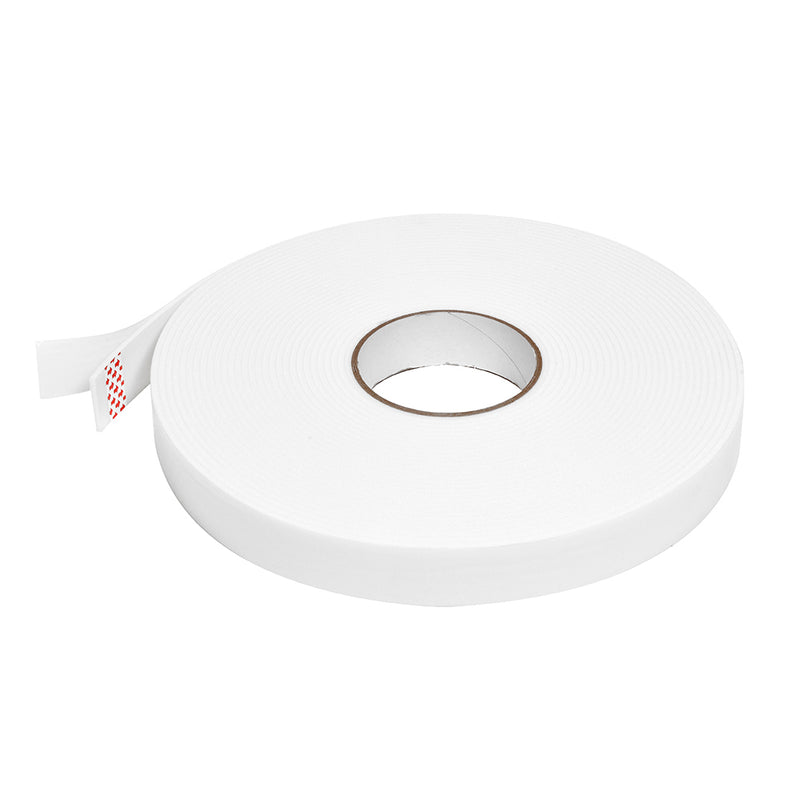 A single roll of white CRL all-purpose foam mounting tape with a partially peeled release liner.