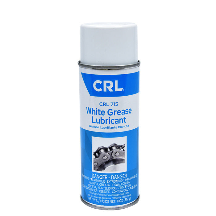 A single 11 oz. aerosol can of CRL White Grease Lubricant featuring a chain graphic on the label.