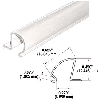 A white vinyl conversion bead shown with a technical cross-section diagram displaying dimensions.