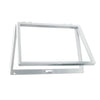 A white plastic screen wicket frame shown in an open position.