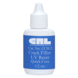 A white squeeze bottle of CRL windshield crack repair UV resin containing 0.5 ounces of product.