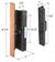 CRL Wood/Black Clamp-Style Surface Mount Handle 4-15/16" Screw Holes