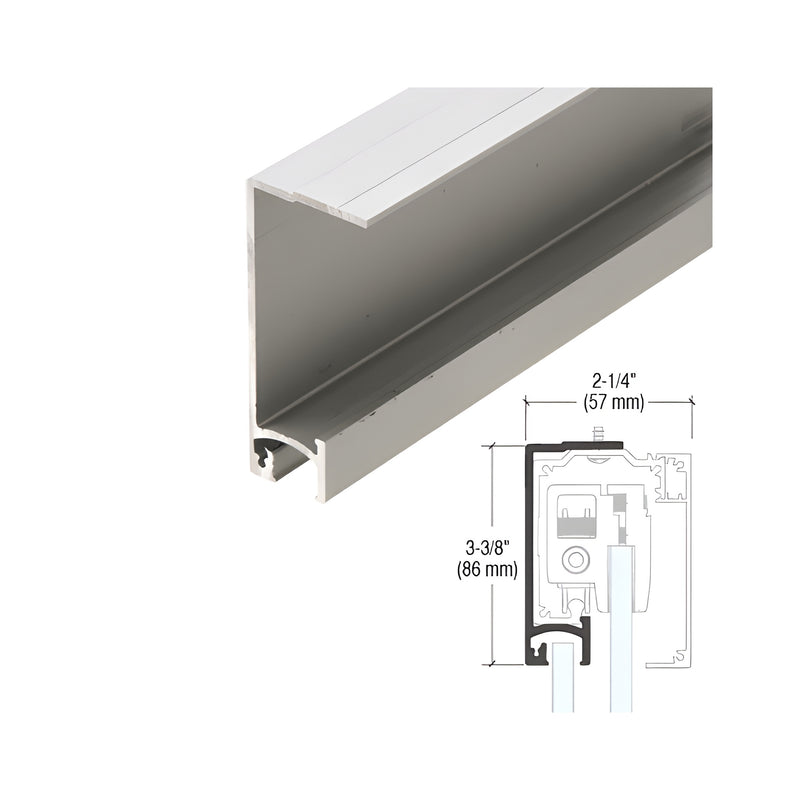 A close-up view of the CRL285 Series brushed stainless anodized aluminum adapter profile with an accompanying technical cross-section diagram.