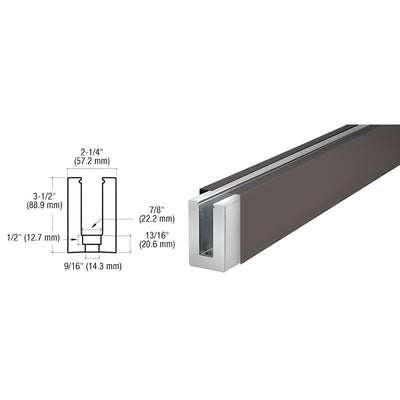 CRL Dark Bronze Anodized Custom B5L Low Profile Shoe Drilled for 1/2" to 5/8" Glass