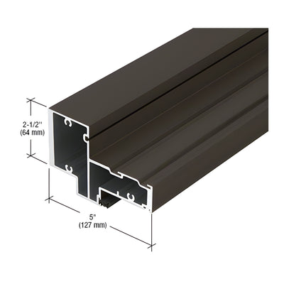CRL-U.S. Aluminum Dark Bronze/Black Anodized Class 1 Transom Door Header for 9/16" Glass and Surface Closer - 24'-2"