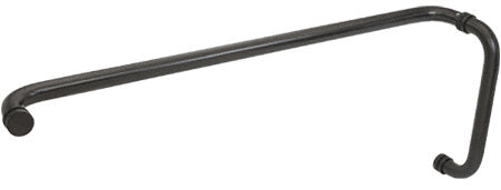 A dark bronze back-to-back straight combination push and pull handle set with a 1-inch diameter.