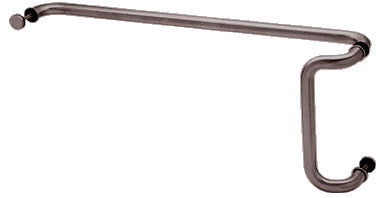 A dark bronze back-to-back offset combination push and pull handle set with a 1-inch diameter.