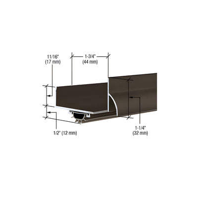 CRL 35-3/4" Dark Bronze Anodized U-Shape Door Bottom with Full Notch