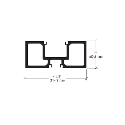 CRL-U.S. Aluminum Custom KYNAR® Paint Durafront, Door Jamb/Mullion, 2" x 4-1/2" - 21'-9"