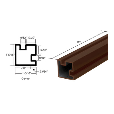 CRL Duranodic Bronze 72" Corner Post Extrusion