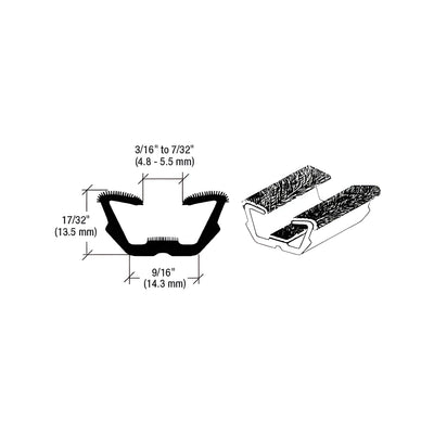 CRL 96" Flexible Flocked Rubber Glass Run Channel for 1960-1967 GM Mid-Size Cars