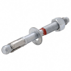 A single Hilti Kwik Bolt TZ carbon steel expansion anchor with a washer and nut attached.
