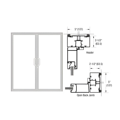 CRL-U.S. Aluminum IG500 Series Clear Anodized Class 1 Custom Up/Over Door Frame for Geared Hinge and Surface Closer