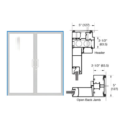 CRL-U.S. Aluminum IG500 Series Custom KYNAR® Paint Custom Up/Over Door Frame for Butt Hinge and Overhead Concealed Closer