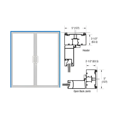 CRL-U.S. Aluminum IG500 Series Custom KYNAR® Paint Custom Up/Over Door Frame for Geared Hinge and Surface Closer