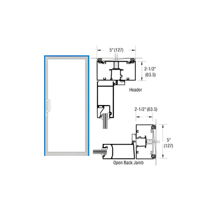 CRL-U.S. Aluminum IG500 Series Custom KYNAR® Paint Custom Up/Over Door Frame for Geared Hinge and Surface Closer