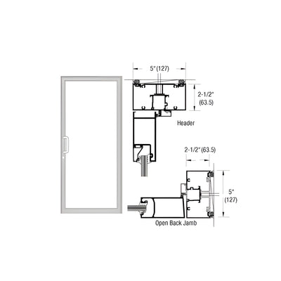 CRL-U.S. Aluminum IG500 Series Clear Anodized Class 1 Custom Up/Over Door Frame for Geared Hinge and Surface Closer