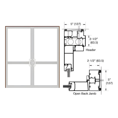 CRL-U.S. Aluminum Bronze Anodized IG500 Series Custom Up/Over Door Frame for Butt Hinge, CVR Panic, and Overhead Concealed Closer