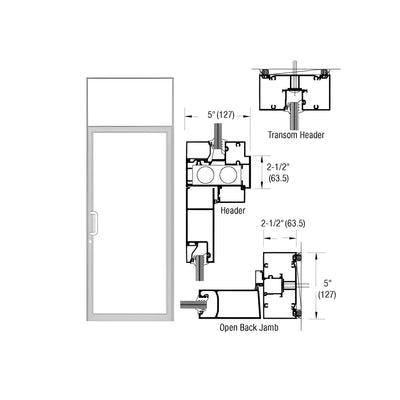 CRL-U.S. Aluminum Clear Anodized Class 1 Series IG500 Custom Transom Door Frame for Geared Hinged, CVR Strike, and Overhead Concealed Closer