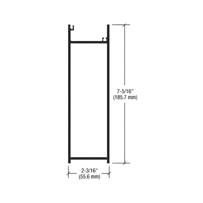 CRL-U.S. Aluminum White KYNAR® Paint 7-5/16" Bottom Rail IG600 Door for 1-5/16" Glazing, 21'-2"