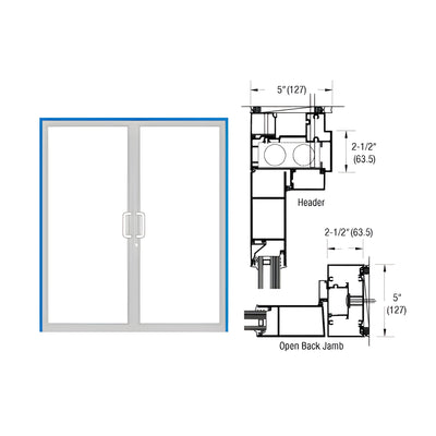 CRL-U.S. Aluminum IG600 Series Custom KYNAR® Paint Custom Up/Over Door Frame for Geared Hinged and Overhead Concealed Closer