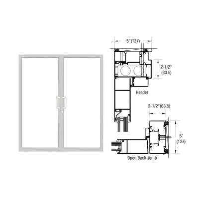 CRL-U.S. Aluminum IG600 Series White KYNAR® Paint Custom Up/Over Door Frame for Geared Hinged and Overhead Concealed Closer