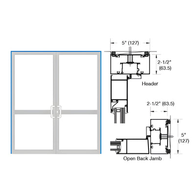 CRL-U.S. Aluminum IG600 Series Custom KYNAR® Paint Custom Up/Over Door Frame for Geared Hinge, CVR Strike, and Surface Closer