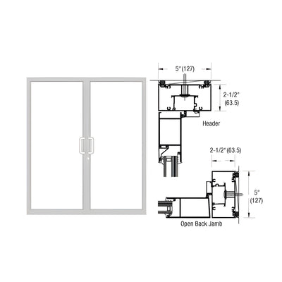 CRL-U.S. Aluminum IG600 Series White KYNAR® Paint Custom Up/Over Door Frame for Geared Hinge, Flushbolt Strike, and Surface Closer