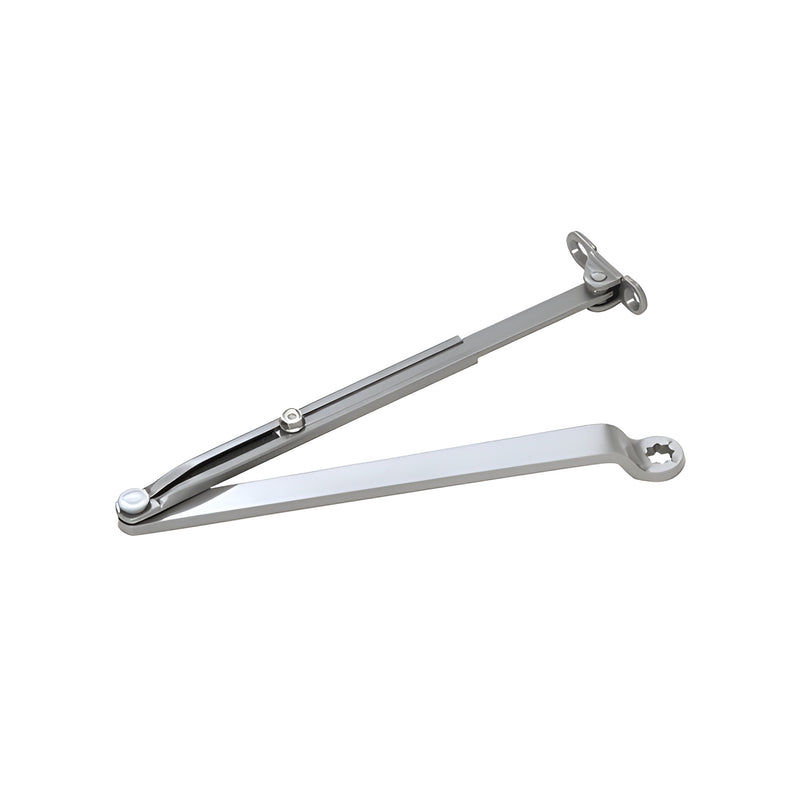 A standard LCN closer arm in dark bronze finish designed for 1460 series surface closers.