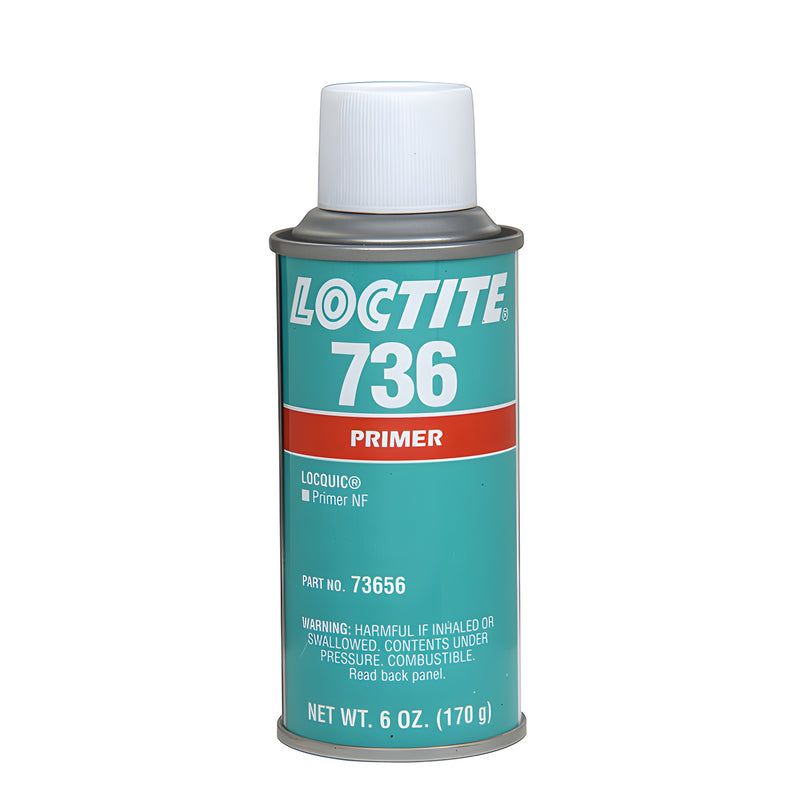 A 4 oz aerosol can of Loctite LocQuic Minute Bond Primer with a teal label and white cap.