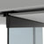 CRL50 Matte Black Series Single Sliding Door with Fixed Panel Dropped Ceiling Mount Kit