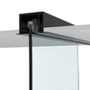 A close-up 3D render showing the matte black track profile and glass panel of the sliding door kit.