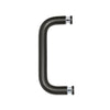 A solid oil rubbed bronze 6-inch pull handle for glass doors shown from a side profile.