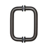 A front-facing view of the Oil Rubbed Bronze tubular back-to-back pull handle.