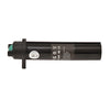 A side view of the black cylindrical lithium-ion battery for the OTTOVAC tool showing safety labels.