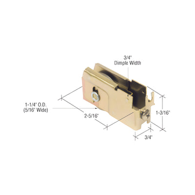 CRL 1-1/4" Steel Sliding Glass Door Roller with 23/32" Wide Housing for Pacific Doors
