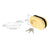 CRL Polished Brass Glass Mounted Slip-on Patch Lock for Use With 3/8" Thick Glass