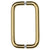 CRL Polished Brass 8" Back-to-Back Solid 3/4" Diameter Pull Handles Without Metal Washers
