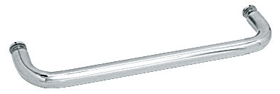 A polished chrome 20-inch BM Series single-sided towel bar designed for glass mounting.
