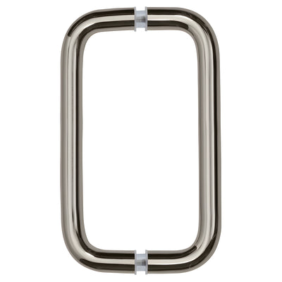 CRL Polished Nickel 8" Back-to-Back Solid 3/4" Diameter Pull Handles Without Metal Washers