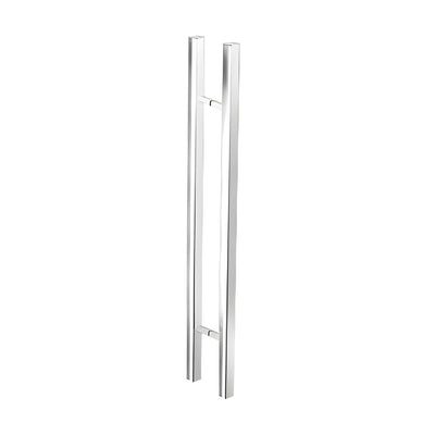 CRL Polished Stainless Glass Mounted Square Ladder Style Pull Handle with Square Mounting Posts - 48"