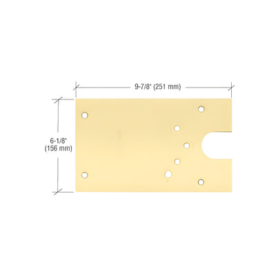 Rixson® Polished Brass 27 Series Left Hand Offset-Hung Floor Mounted Door Closer Cover Plate