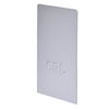 A side-angled view of the rectangular aluminum end cap with a satin anodized finish and embossed CRL logo.