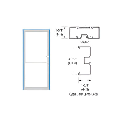 CRL-U.S. Aluminum Clear Anodized 39-1/2" x 85-3/4" Series 450 Right Hand Open Back Offset Pivot Up and Over Frame Complete (1F)