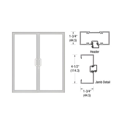 CRL-U.S. Aluminum Clear Anodized 75-1/2" x 85-3/4" Series 450 Open Back Butt Hinge Up and Over Frame Complete (2F)