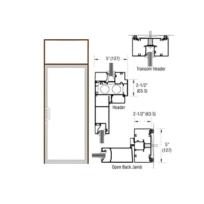 CRL-U.S. Aluminum Dark Bronze/Black Anodized Class 1 Series IG500 Custom Transom Door Frame for Geared Hinged, CVR Strike, and Overhead Concealed Closer