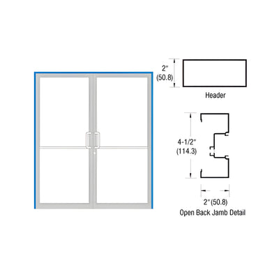 CRL-U.S. Aluminum Custom KYNAR® Paint and Custom Size Series IT451 Open Back Offset Pivot Up and Over Door Frame Complete (2F)